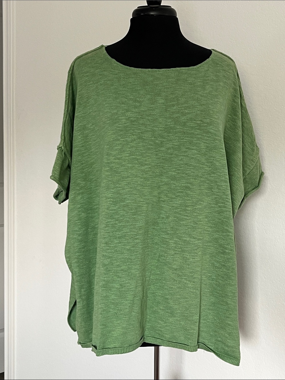Free People Relaxed Scoop Neck Top in Green